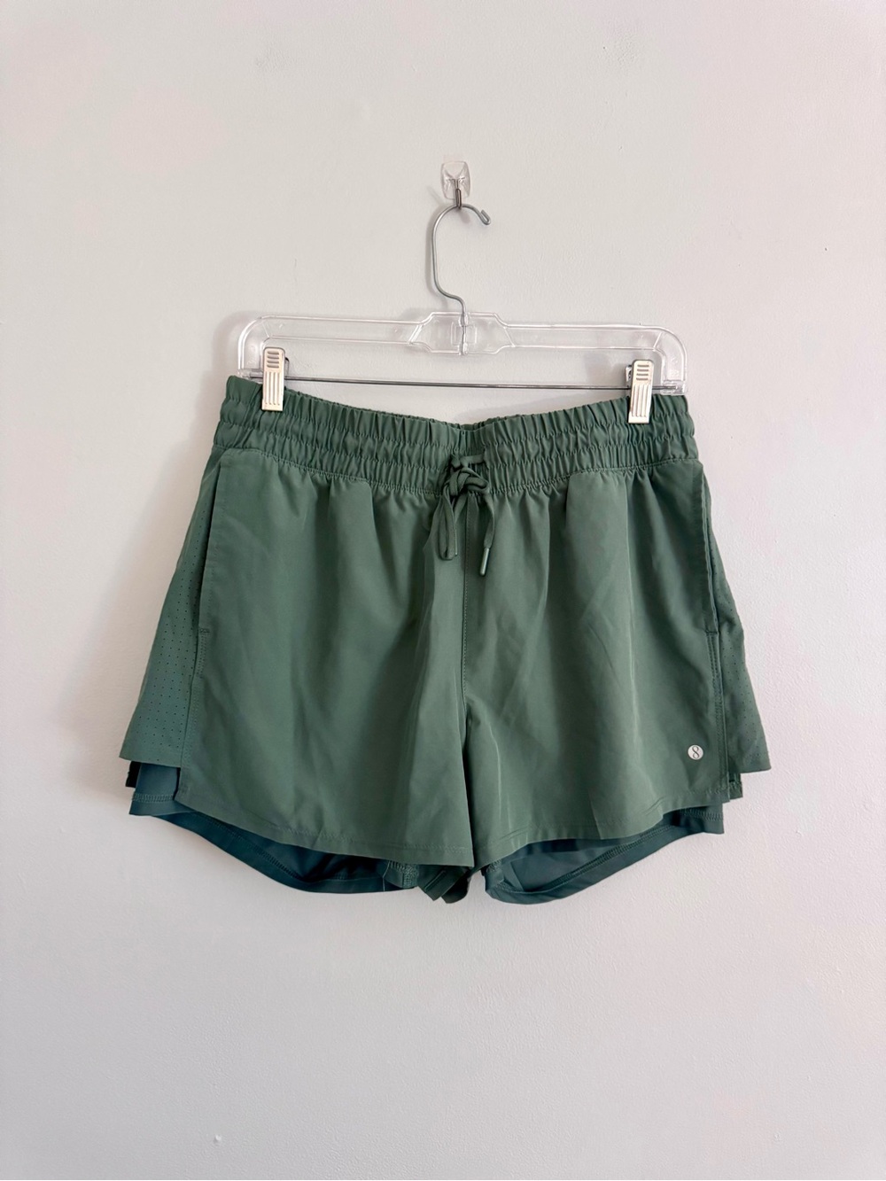 Womens Layers Green Performance Running Shorts L